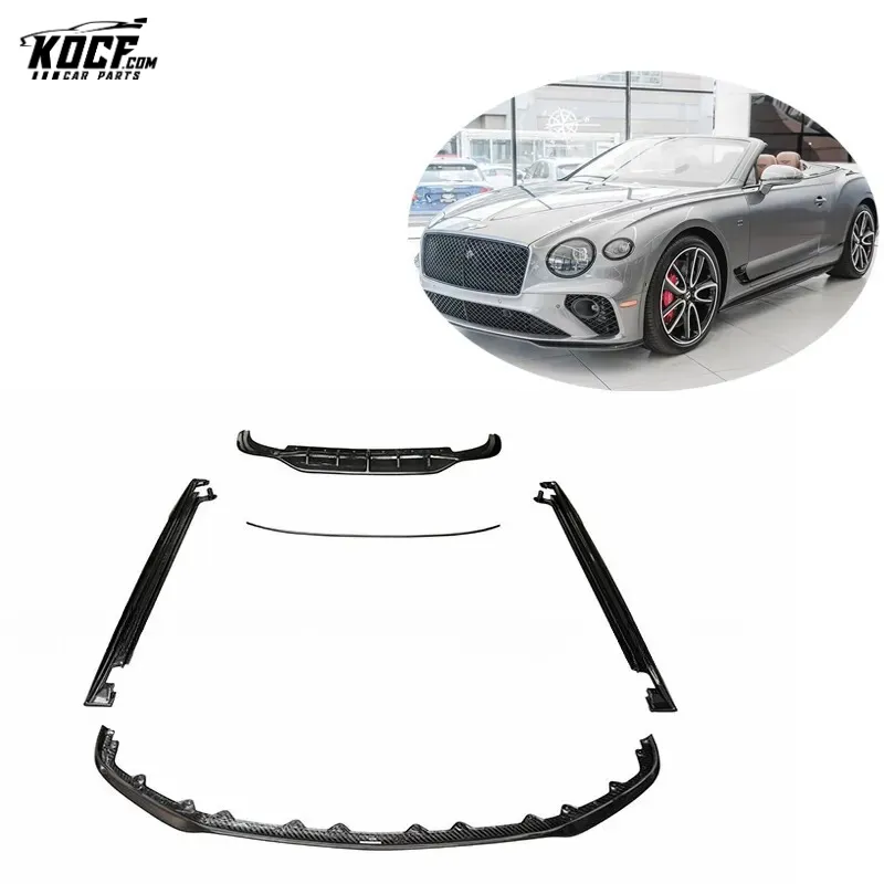 100-year Limited style Carbon Fiber Body kit Front Bumper Lip Side Skirts Diffuser Spoiler For 2020 Bentley Continental GT W12