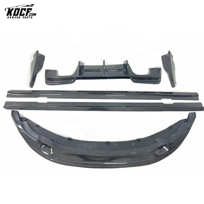 1M E82 Front bumper lip Side Skirts Rear Diffuser with spats For BMW 1M E82 12-15 RZA Style Carbon Fiber Body kit