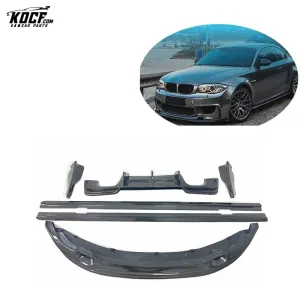 1M E82 Front bumper lip Side Skirts Rear Diffuser with spats For BMW 1M E82 12-15 RZA Style Carbon Fiber Body kit