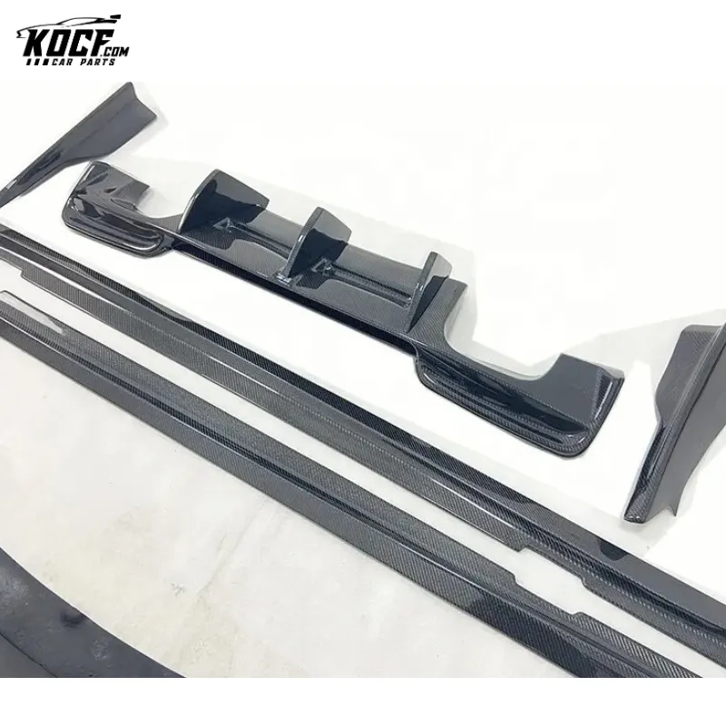 1M E82 Front bumper lip Side Skirts Rear Diffuser with spats For BMW 1M E82 12-15 RZA Style Carbon Fiber Body kit