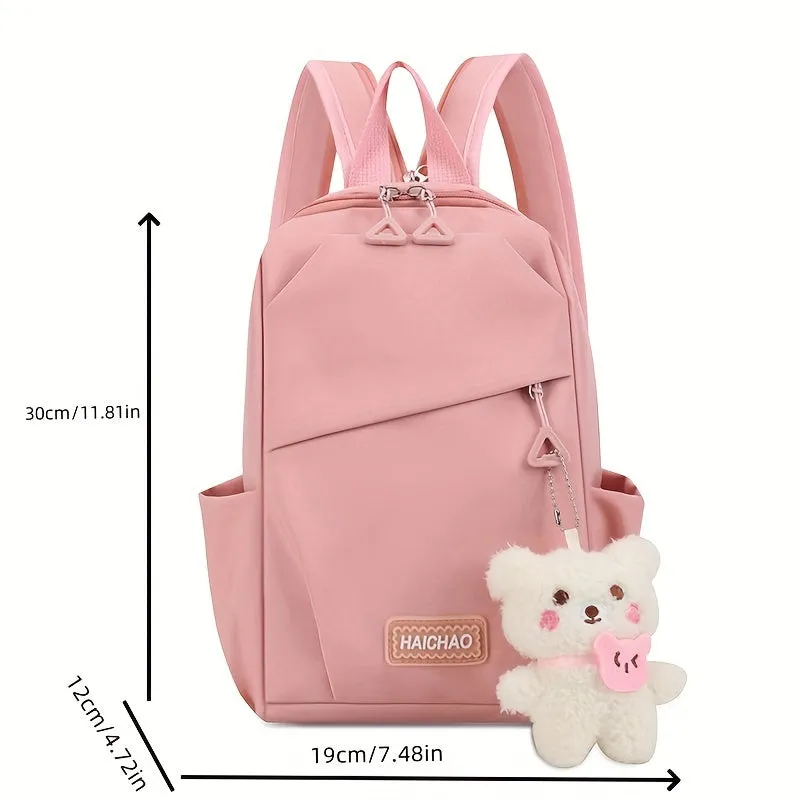 1pc Simple Casual Backpack, Fashion Versatile Student Schoolbag