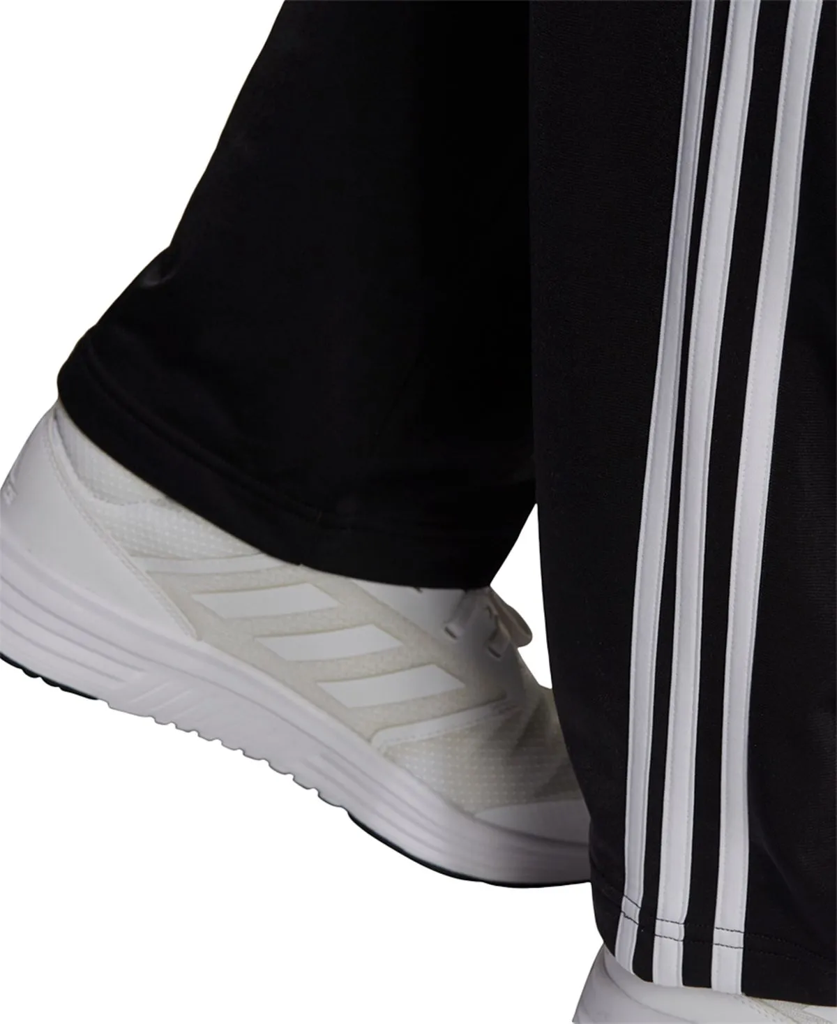 adidas men's primegreen essentials warm-up open hem 3 stripes sweatpants black and white