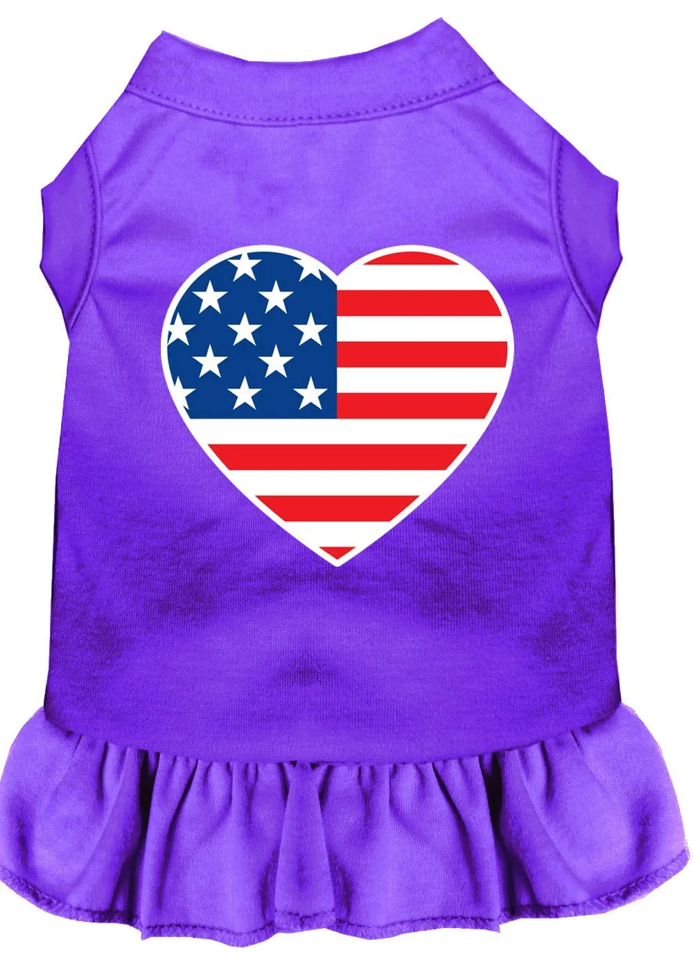 American Flag Heart Screen Print Dress Purple Lg (14)