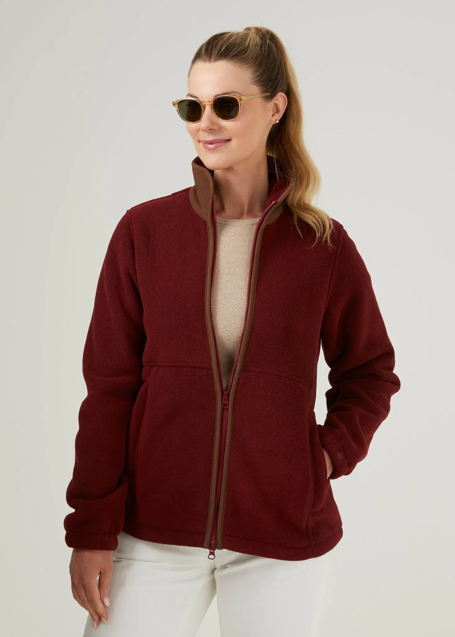 Aylsham Ladies Fleece Jacket In Bloodstone - Regular Fit