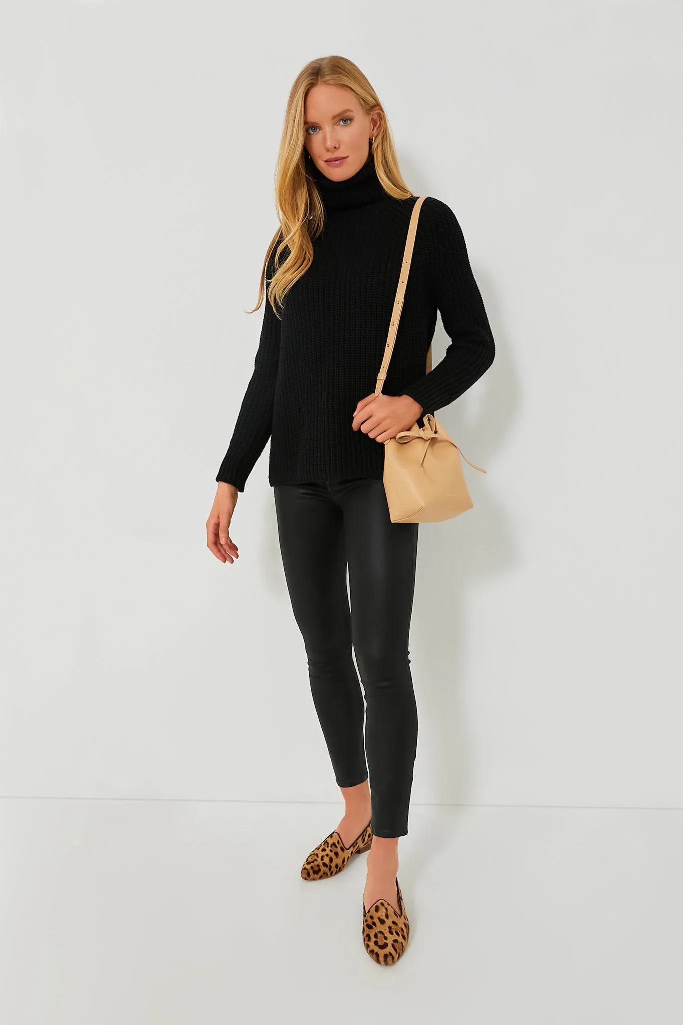 Black Shaker Turtleneck Sweater