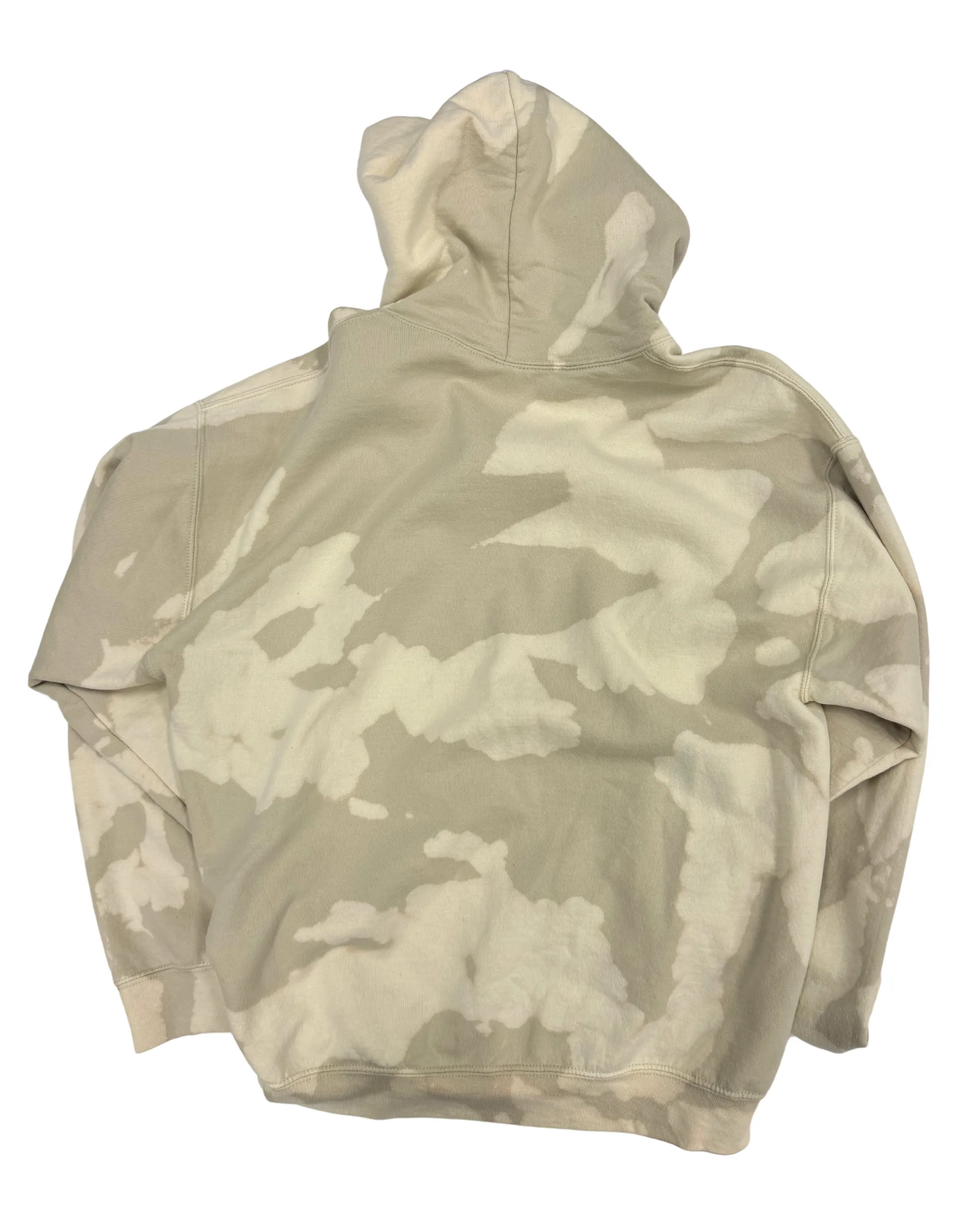 Bleach Wash Essential Fleece Hoodie - Sand Gobi