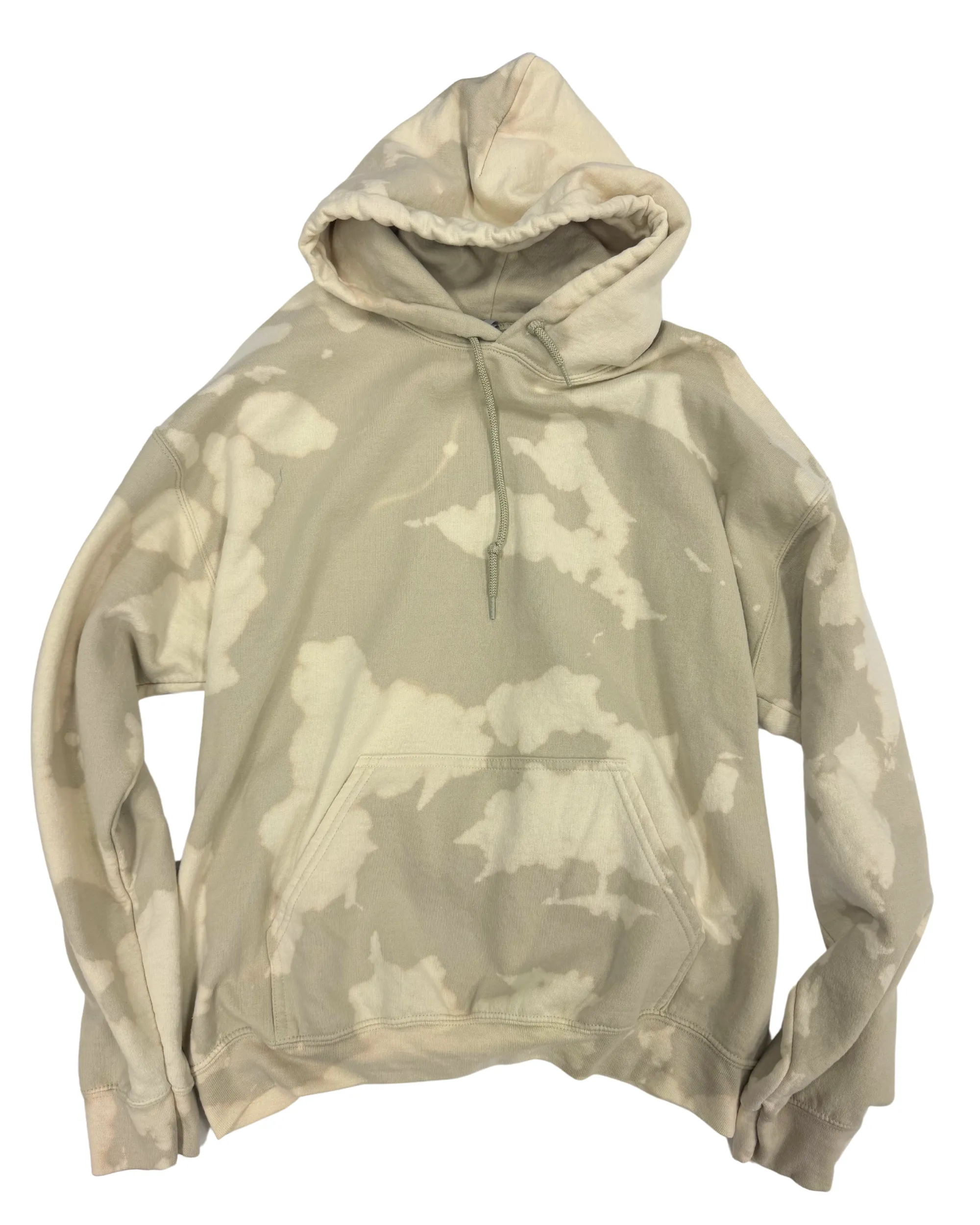 Bleach Wash Essential Fleece Hoodie - Sand Gobi