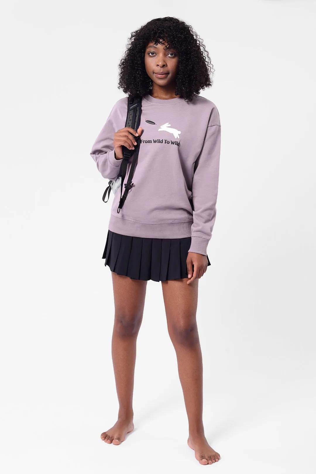 Bunny Sports Series Print Round Neck Sweatshirt-Bunny