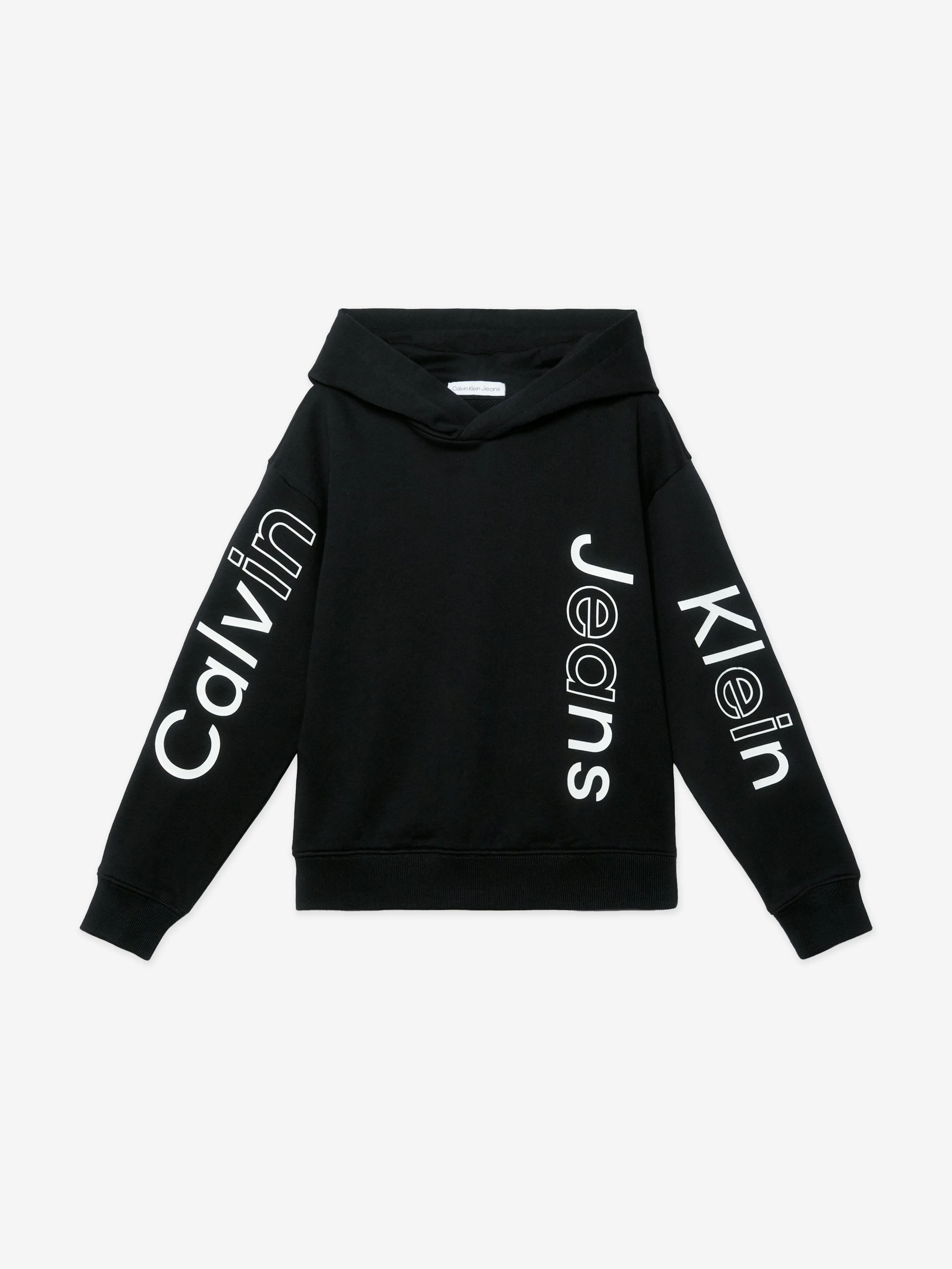 Calvin Klein Boys Maxi Logo Relaxed Hoodie in Black