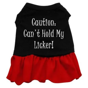 Can't Hold My Licker Screen Print Dress Black with Red XL (16)