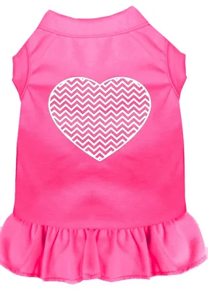 Chevron Heart Screen Print Dress Bright Pink Xxl (18)