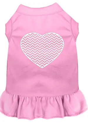 Chevron Heart Screen Print Dress Light Pink Xl (16)