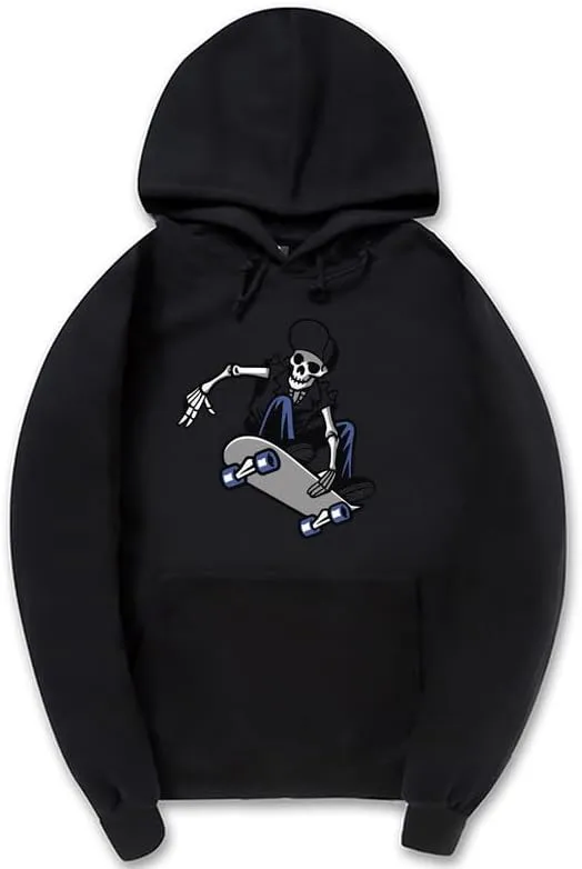 CORIRESHA Skateboard Skeleton Hoodie Long Sleeve Drawstring Gothic Y2k Aesthetic Sweatshirt