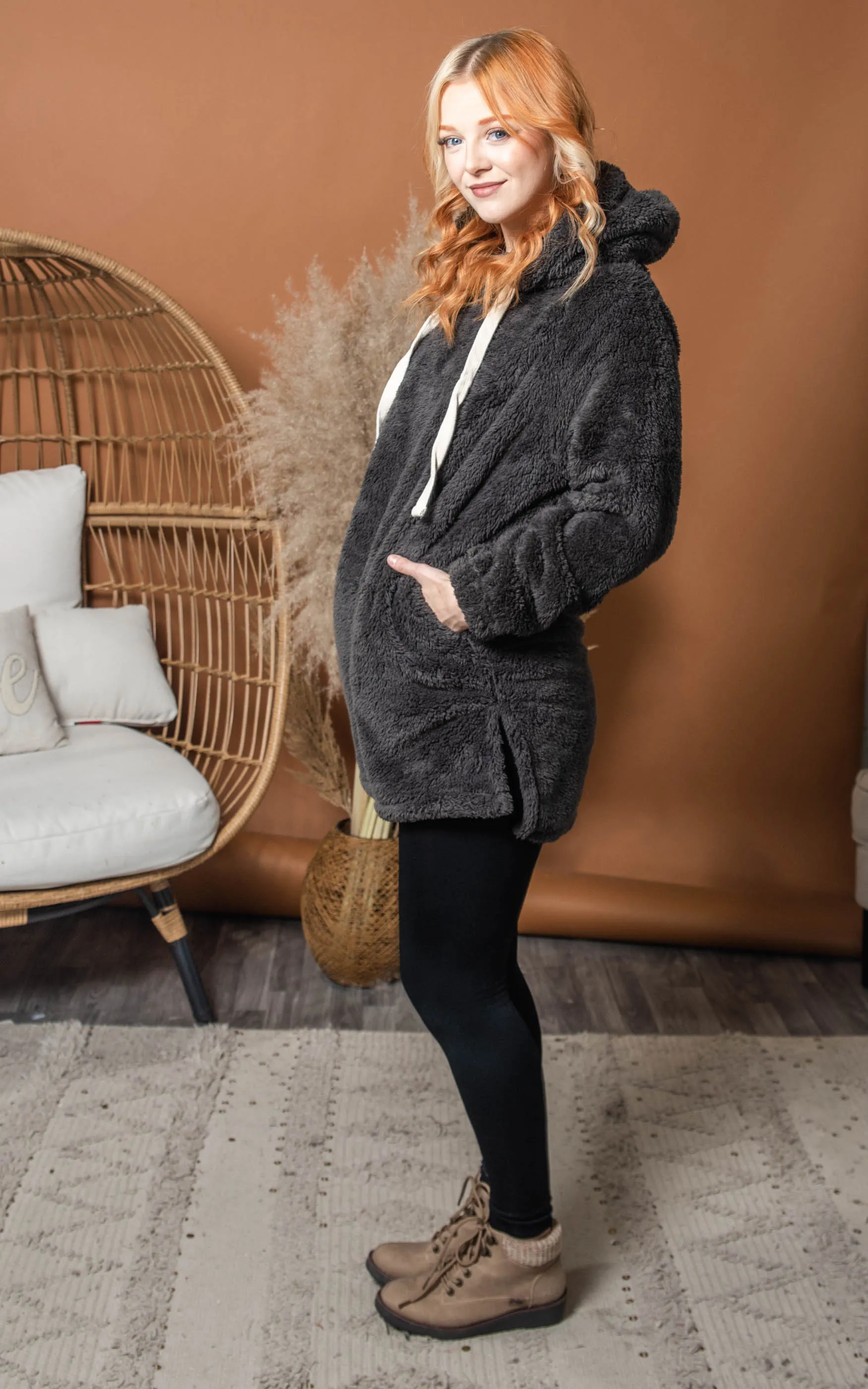 Cuddle Me Hard Sherpa Hoodie Tunic - Final Sale