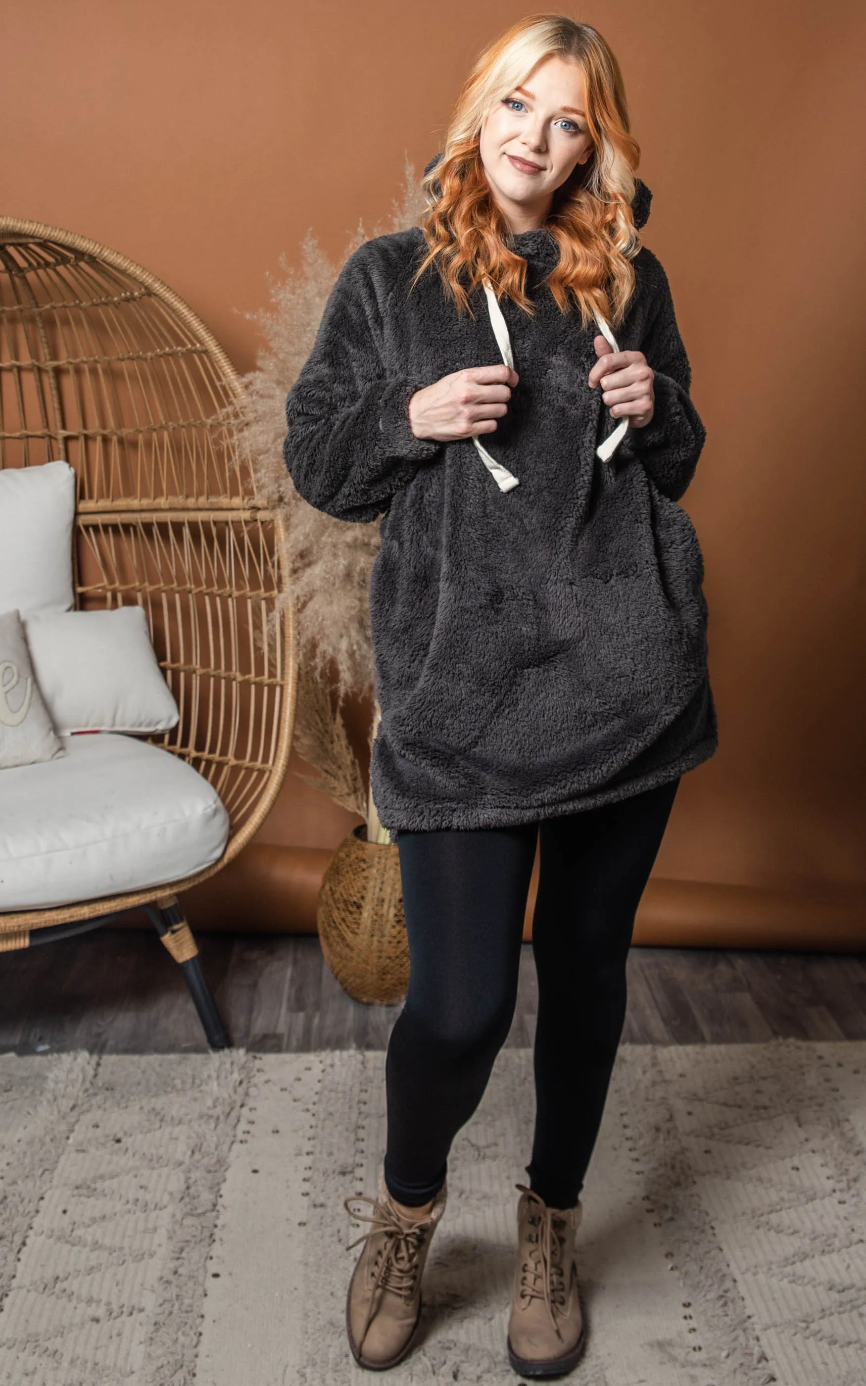 Cuddle Me Hard Sherpa Hoodie Tunic - Final Sale