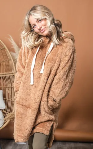 Cuddle Me Hard Sherpa Hoodie Tunic - Final Sale