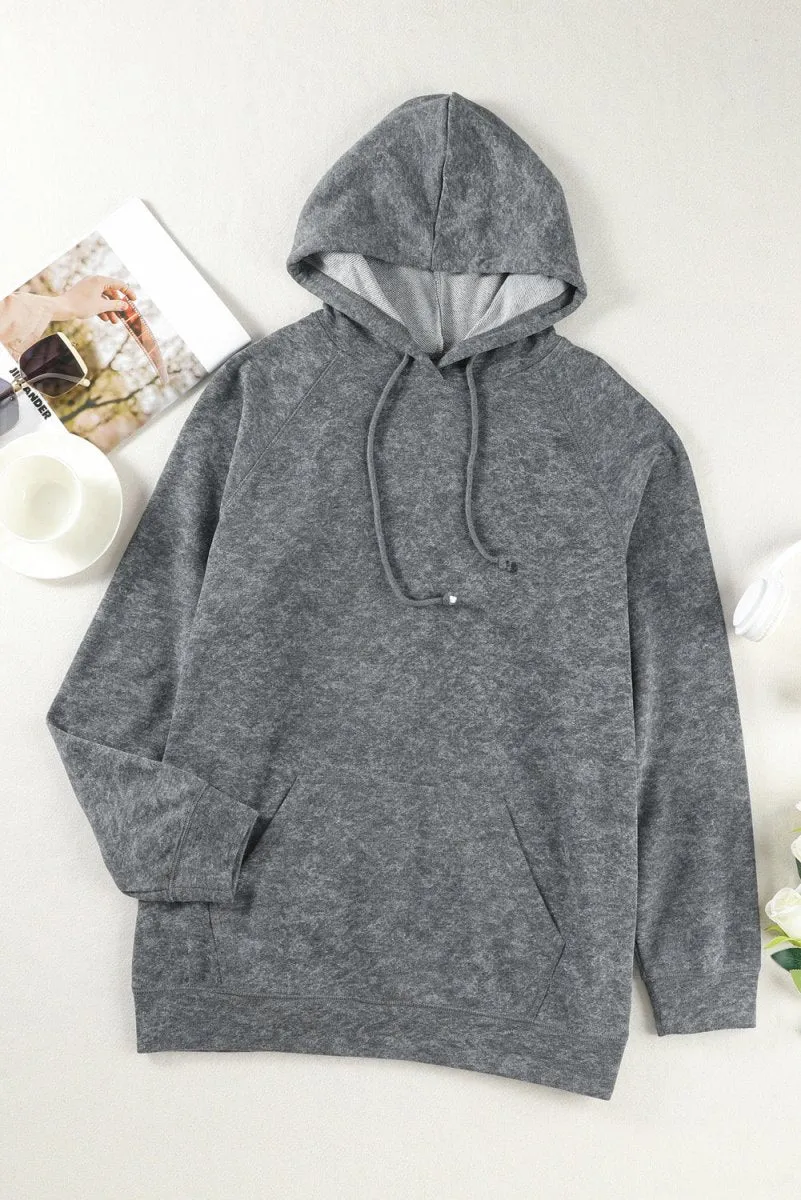 Drawstring Mineral Wash Pullover Hoodie