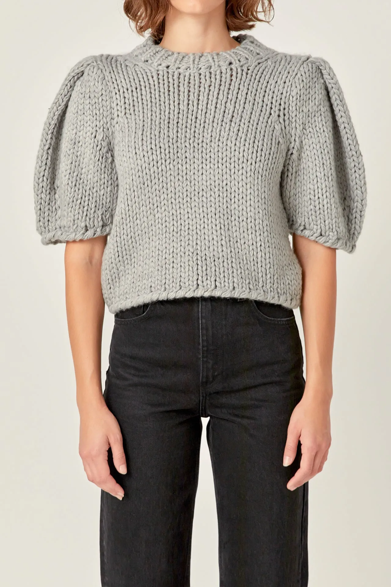 English Factory - Heavy Yarn Puff Sleeves Knit