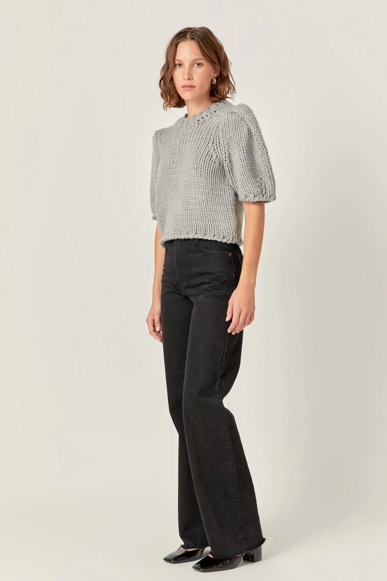 English Factory - Heavy Yarn Puff Sleeves Knit