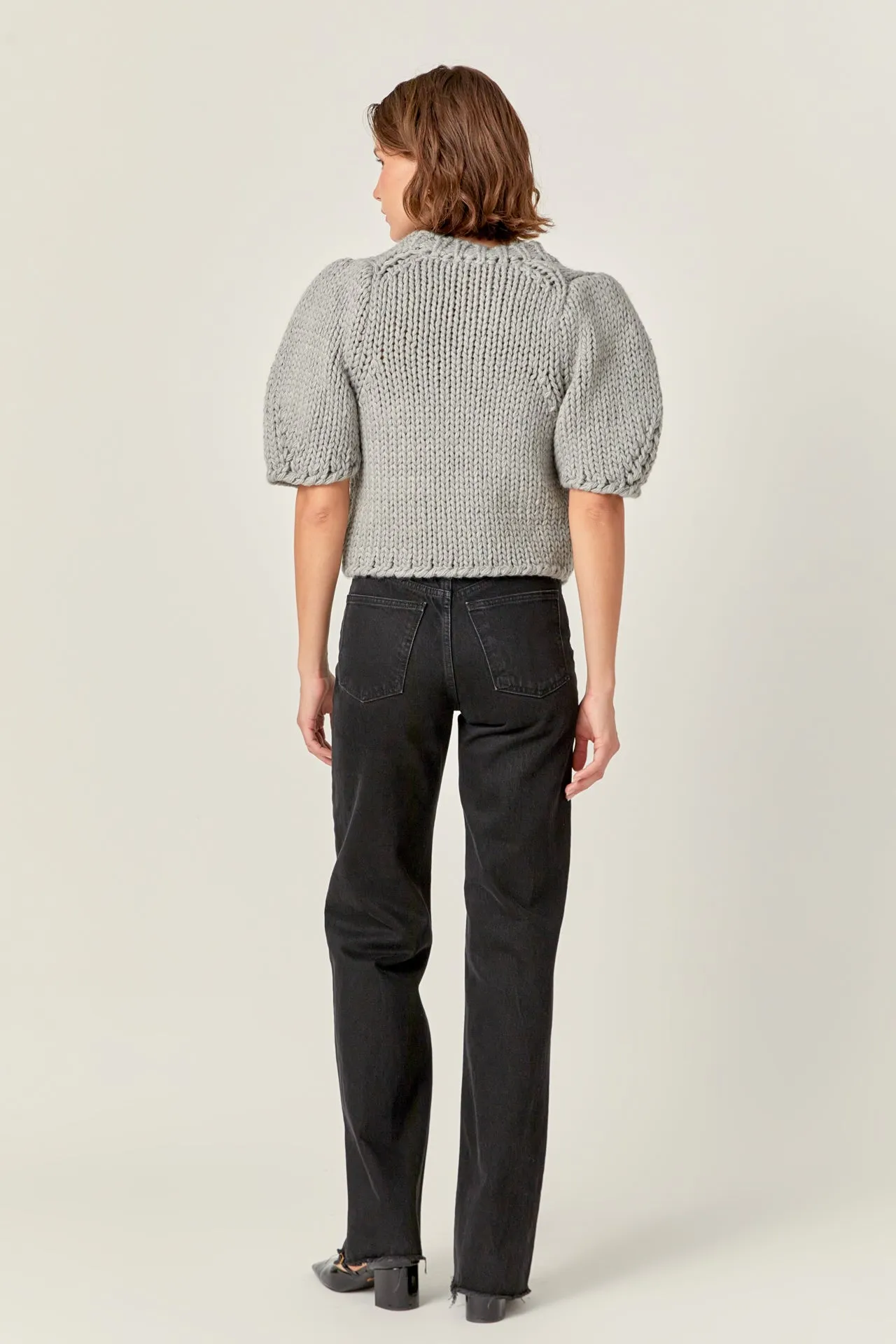 English Factory - Heavy Yarn Puff Sleeves Knit