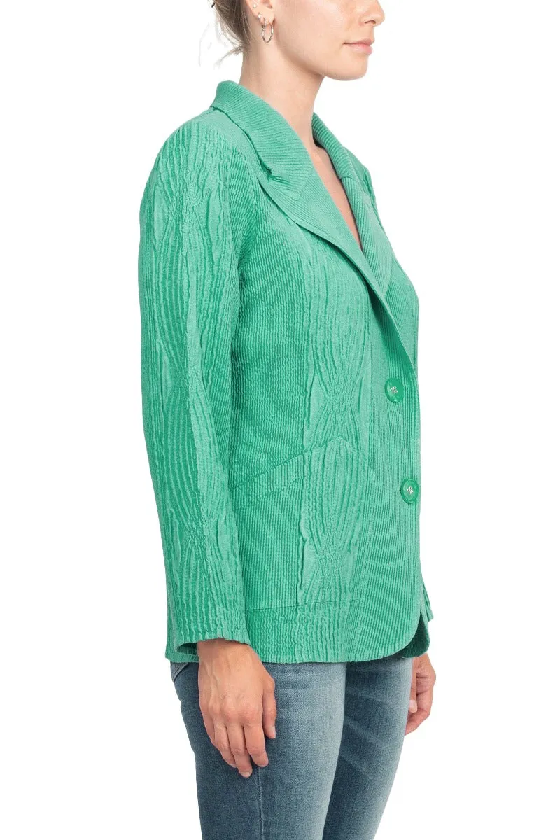 Flair Notched Collar Long Sleeve 2 Button Closure Solid Faux Suede Jacket