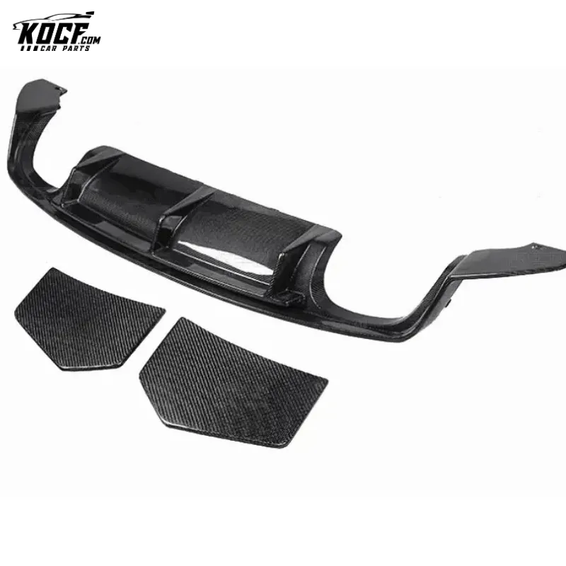 For 15-19 Audi TTRS MK3 Carbon Fiber Aero kit Front Bumper Lip Spoiler Side Splitter Canards