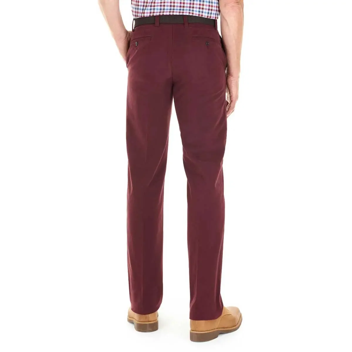 GURTEEN Trousers - Longford Autumn Stretch Cotton Chinos – Cranberry