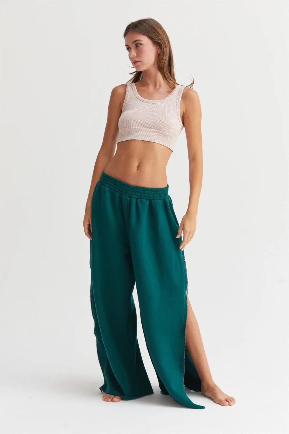 HYFVE Wide-Leg Side Zipper Sweatpants