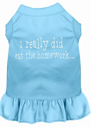 I Really Did Eat The Homework Screen Print Dress Baby Blue Xs (8)