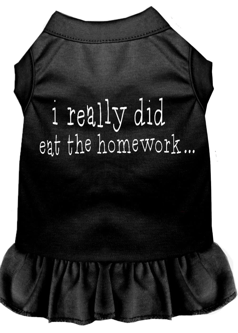 I Really Did Eat The Homework Screen Print Dress Black Xxl (18)