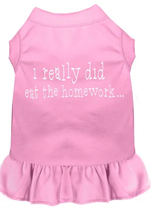 I Really Did Eat The Homework Screen Print Dress Light Pink Xl (16)