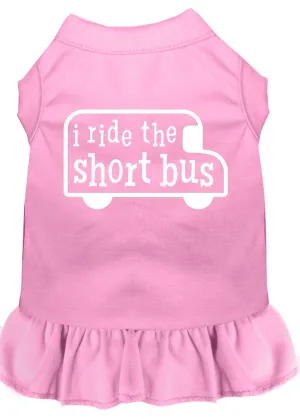 I Ride The Short Bus Screen Print Dress Light Pink 4x (22)