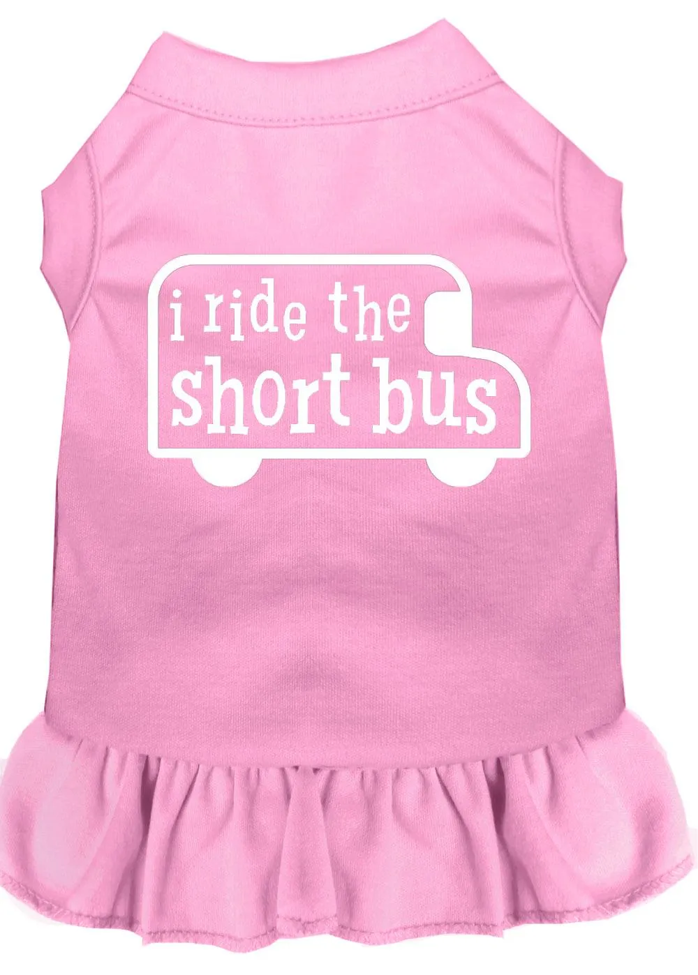 I Ride The Short Bus Screen Print Dress Light Pink 4x (22)