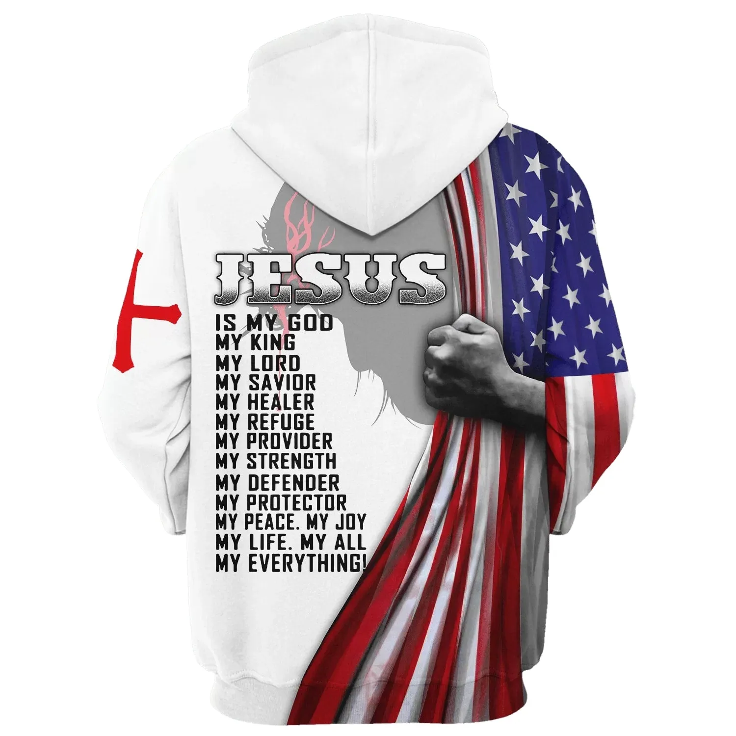 Jesus American Flag - Jesus Is My God Hoodie - Men & Women Christian Hoodie - 3D Printed Hoodie