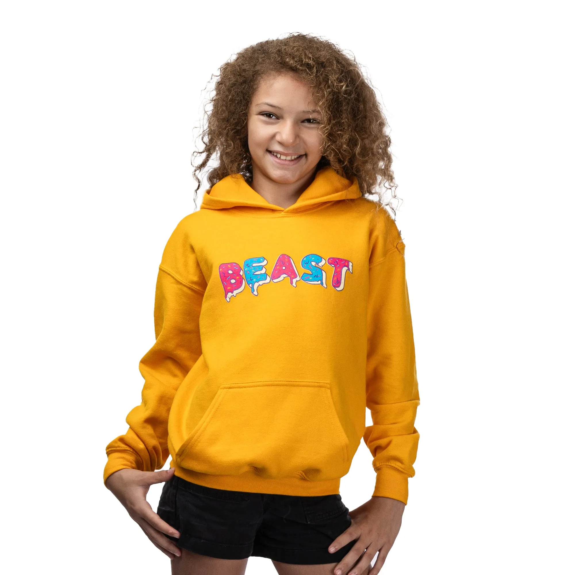 KIDS BASICS FROSTED BEAST HOODIE - YELLOW