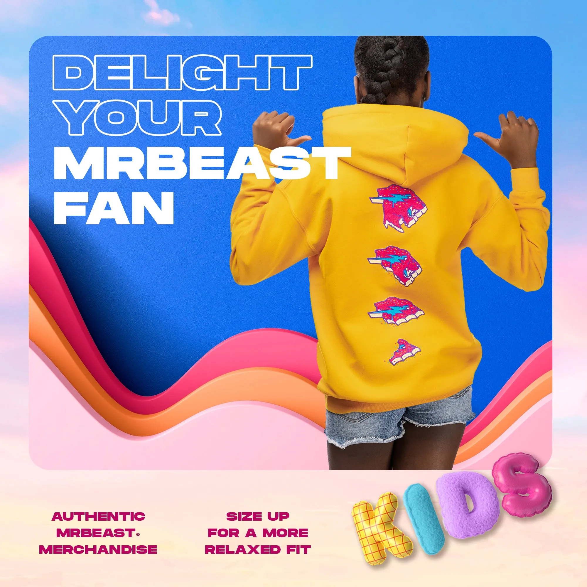 KIDS BASICS FROSTED BEAST HOODIE - YELLOW