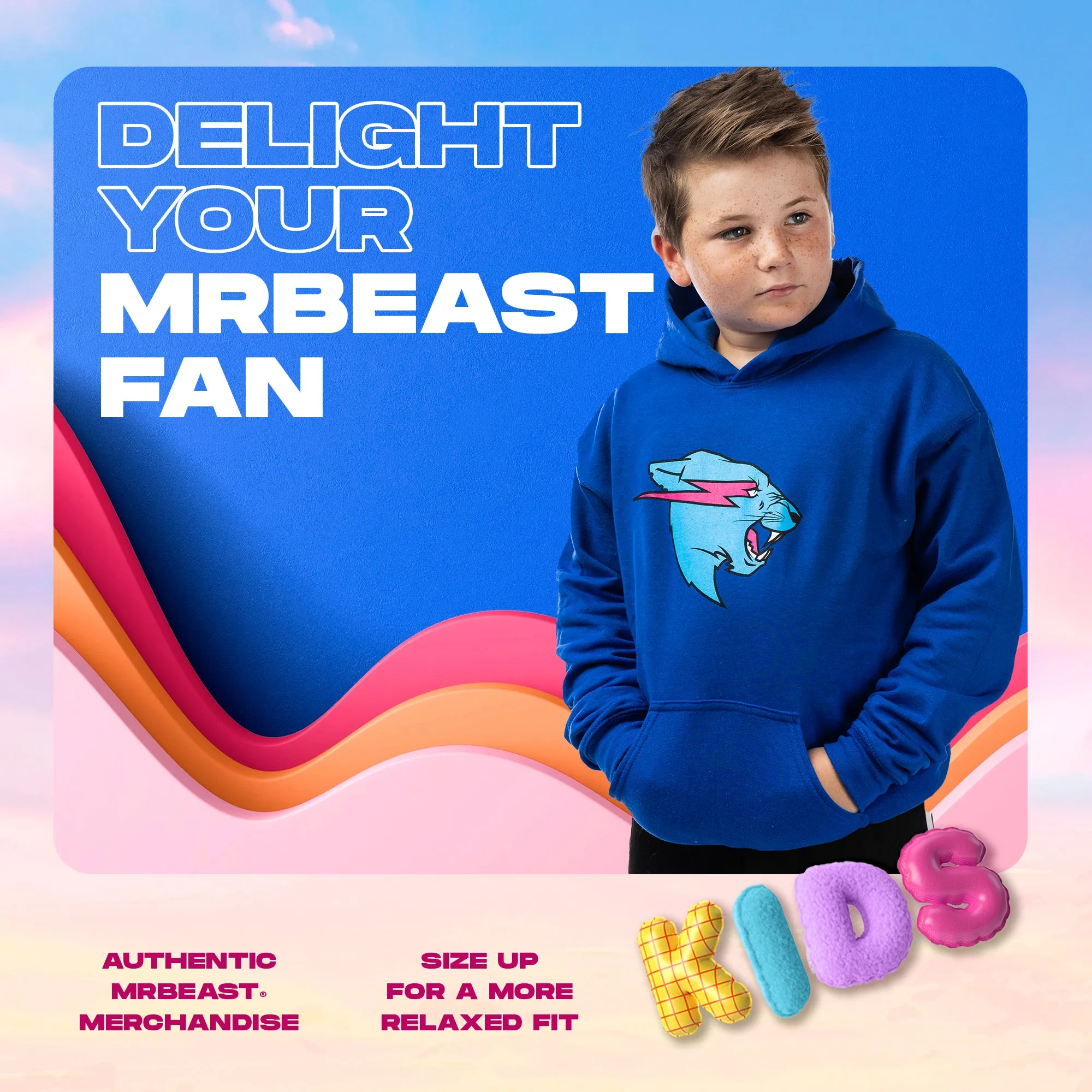 KIDS BASICS - PANTHER HOODIE - BLUE