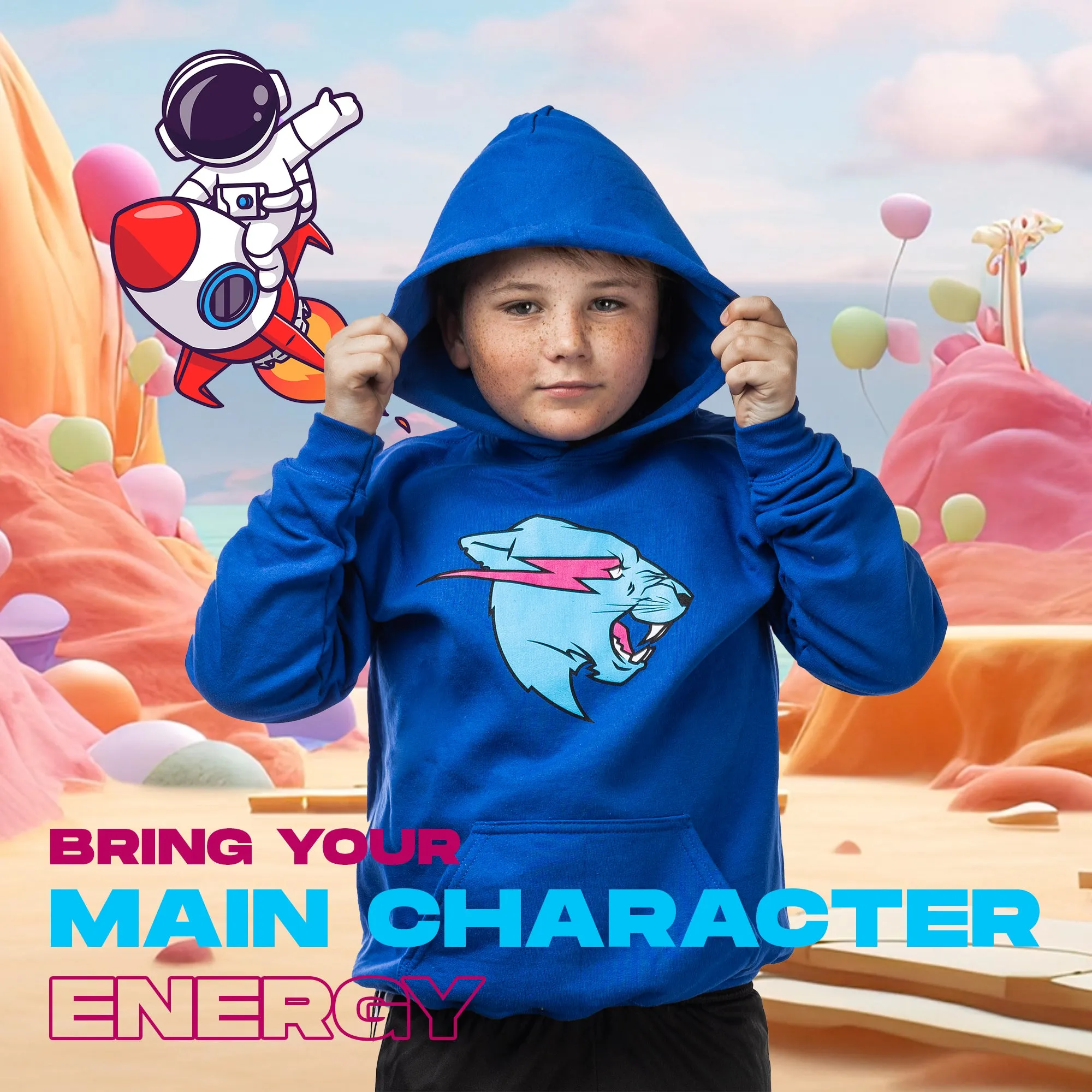 KIDS BASICS - PANTHER HOODIE - BLUE