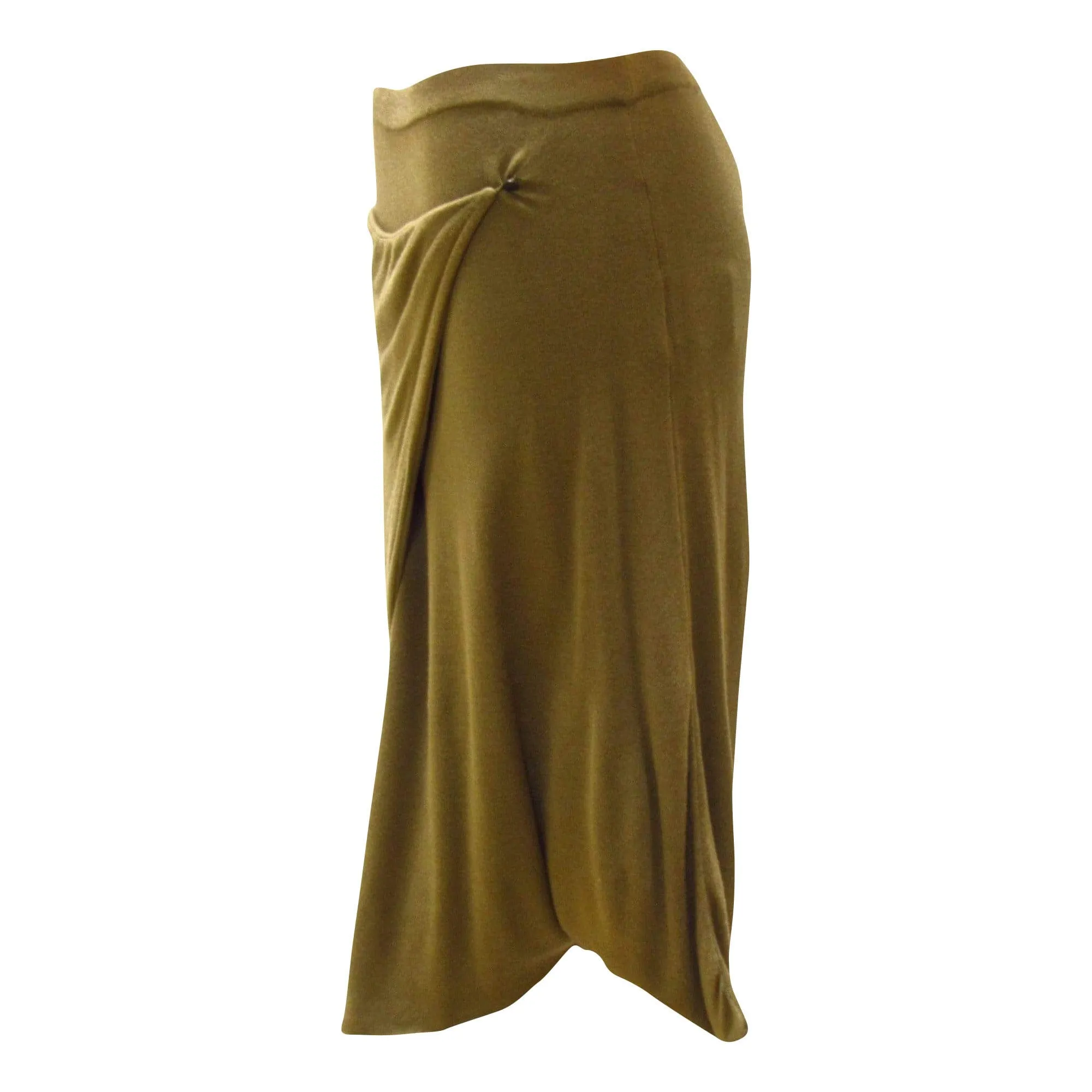 Maison Martin Margiela Olive Wrap Front Skirt