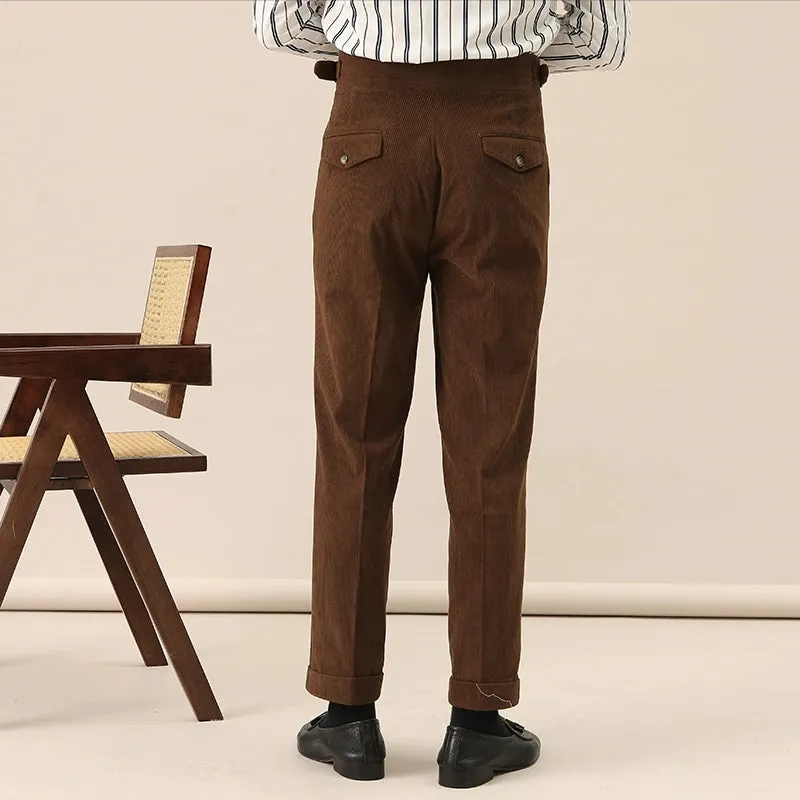 Men's Corduroy Straight-leg Warm Drape Trousers