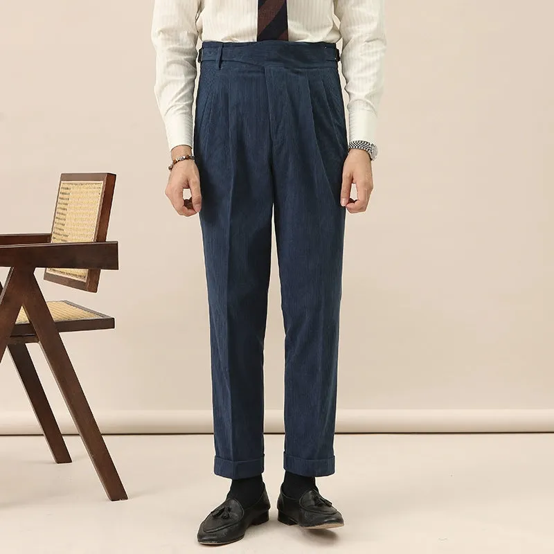 Men's Corduroy Straight-leg Warm Drape Trousers