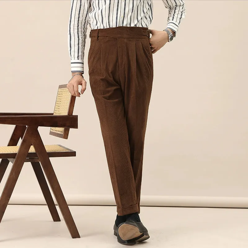 Men's Corduroy Straight-leg Warm Drape Trousers