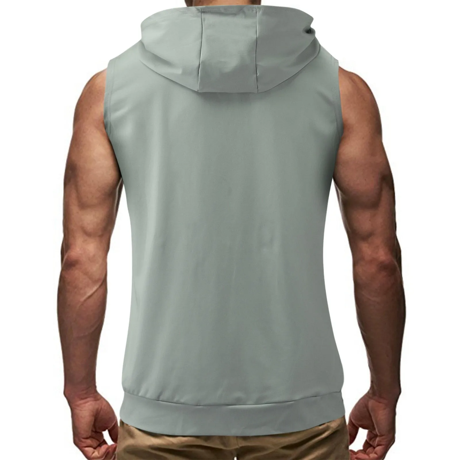  Mens Sleeveless Hoodies Fashion Casual Zipper Hooded Sweatshirt Men Solid bodybuilding tank top sports Shirt waistcoat vest