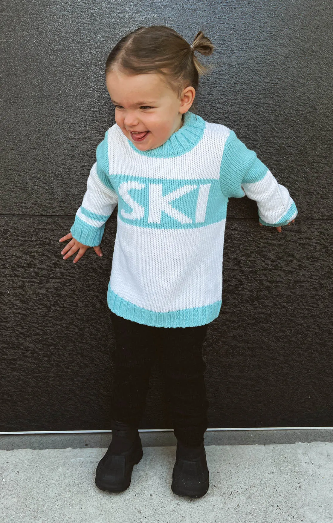 Mini Ski In Sweater ~ Powder Blue Ski Knit