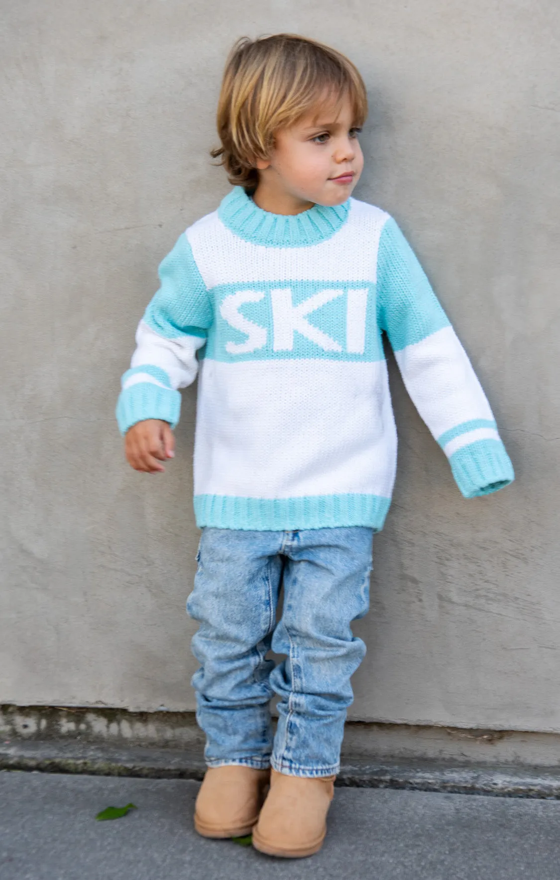 Mini Ski In Sweater ~ Powder Blue Ski Knit