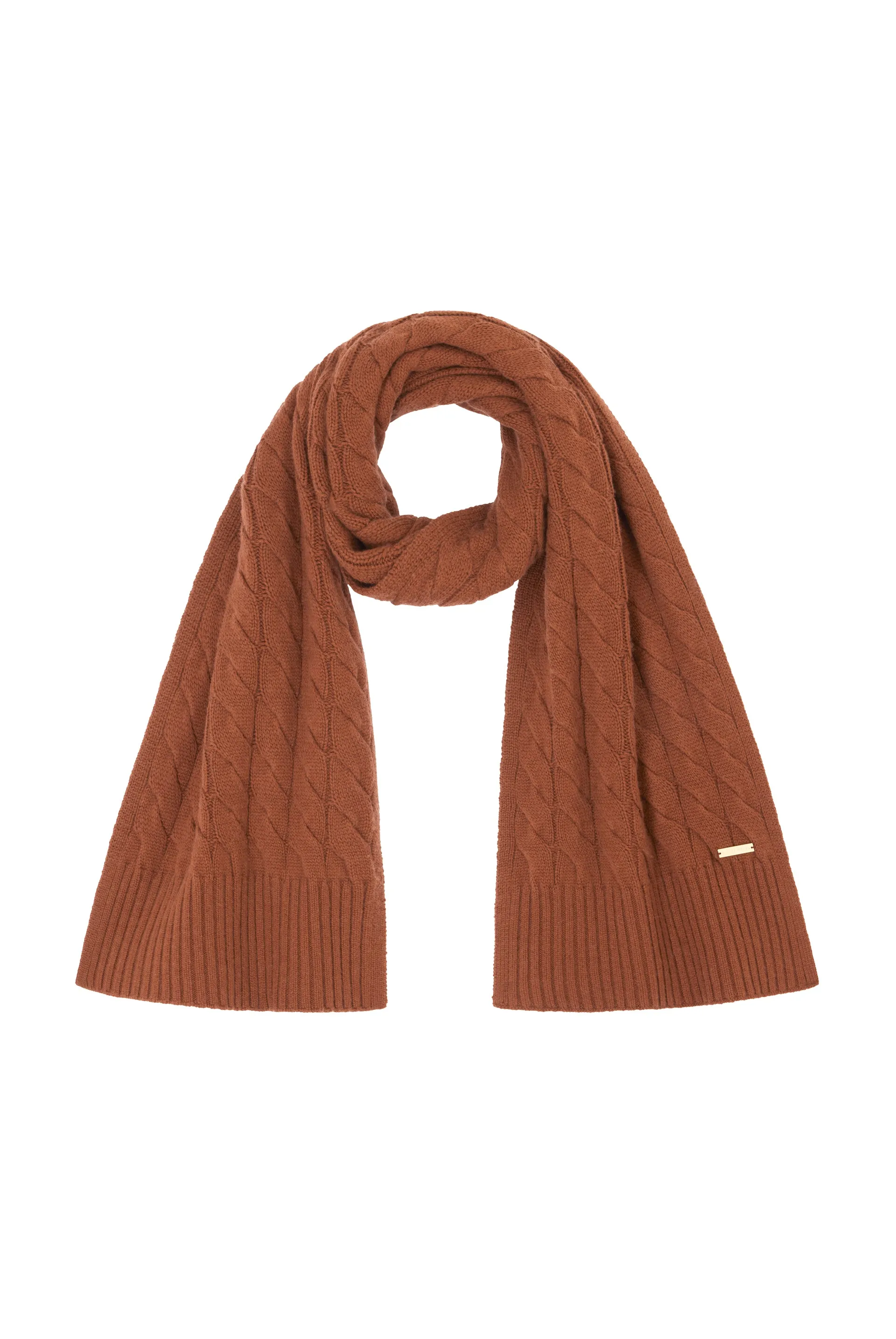 Nutmeg Meribel Cable Knit Scarf