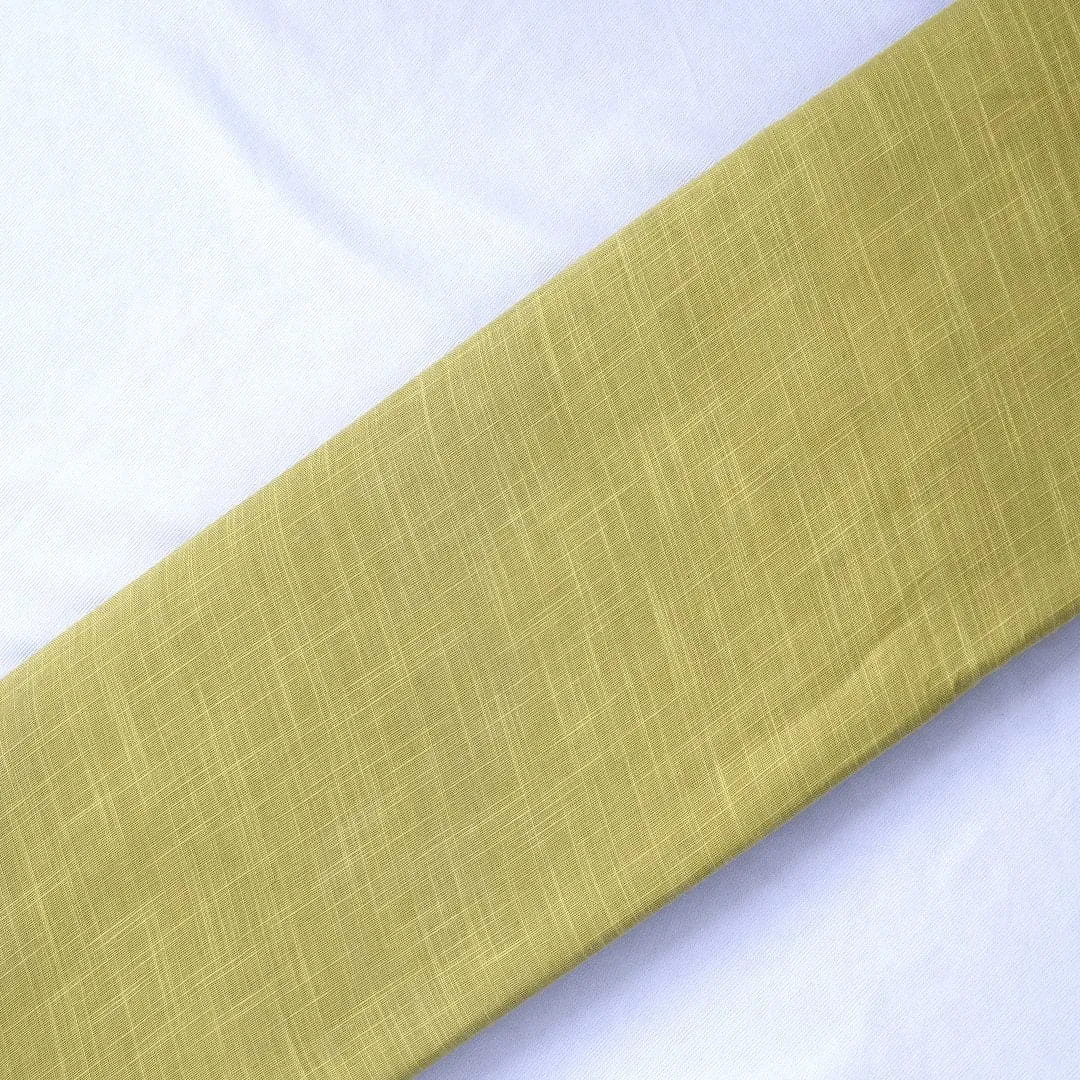 Olive Green Pure Slub Cotton Fabric