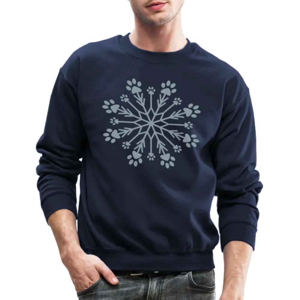 Paw Snowflake Metallic Print Sweatshirt