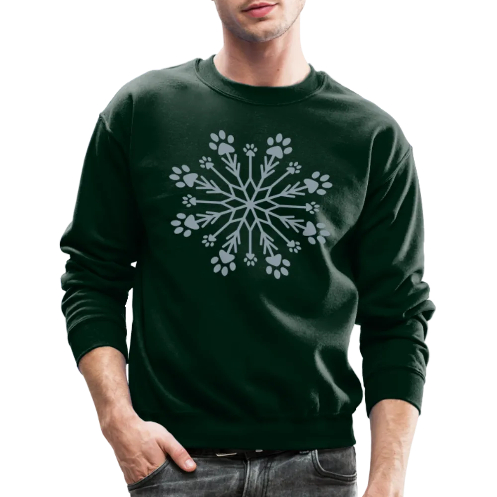 Paw Snowflake Metallic Print Sweatshirt