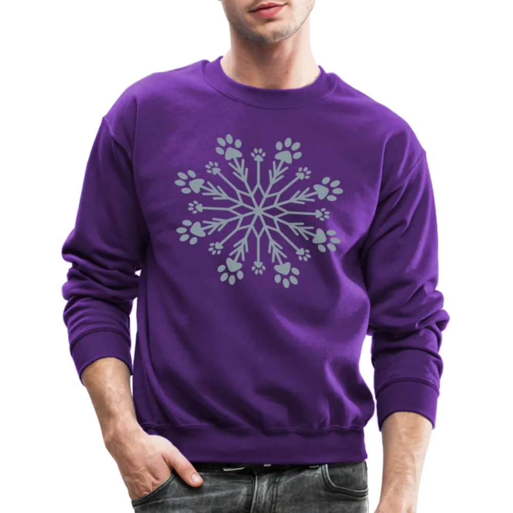 Paw Snowflake Metallic Print Sweatshirt